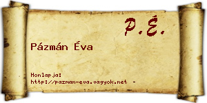 Pázmán Éva névjegykártya