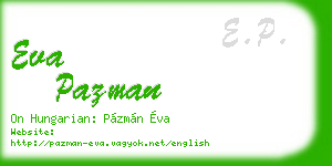 eva pazman business card