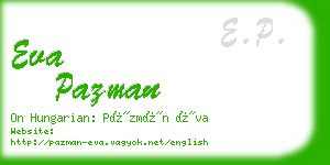 eva pazman business card